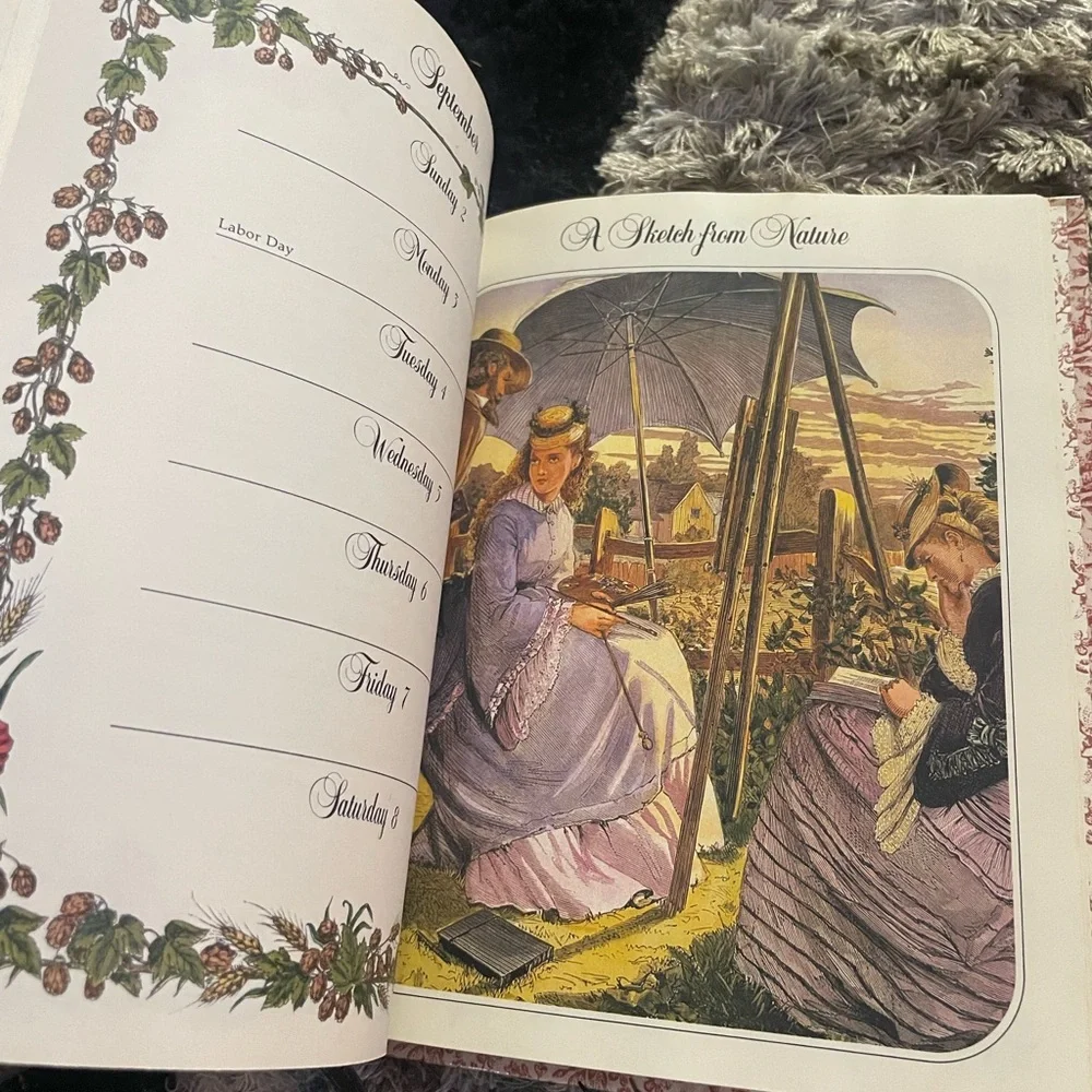 New Avon Victorian Book of Days calendar journal hardcover Set in Pink vintage
